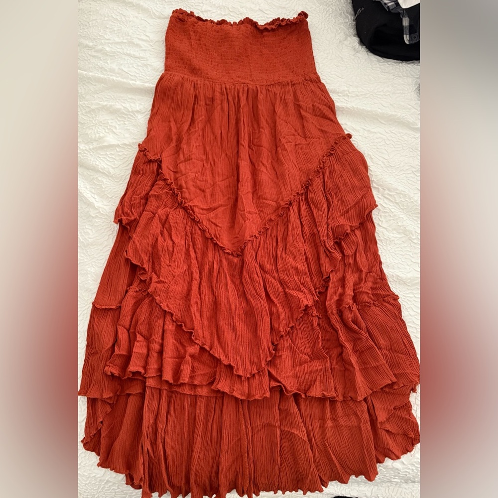 Rust Orange Flowy Dress - Picture 3 of 4